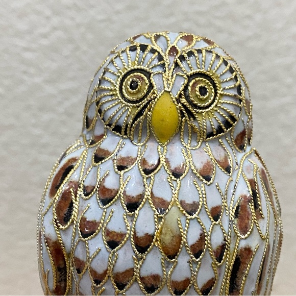 Vintage NYCO Nikki Yassaman Owl Faberge Enameled Art Figurine NOS - Picture 12 of 13